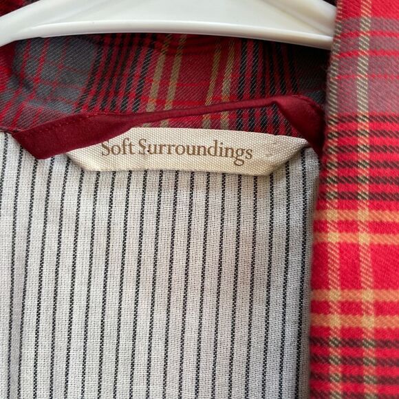 SOFT SURROUNDINGS‎ NIGHT DIVINE FLANNEL PAJAMAS IN RED PLAID - Picture 4 of 6
